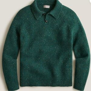 J. Crew Wallace & Barnes Green Donegal Sweater, heavyweight 100% Merino Wool, XS